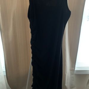 Black ribbed form fitting single strap dress